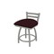 Holland Bar Stool Co 18" Low Back Swivel Vanity Stool, Nickel Finish, Canter Bordeaux Seat 41118AN005 - alternate 1